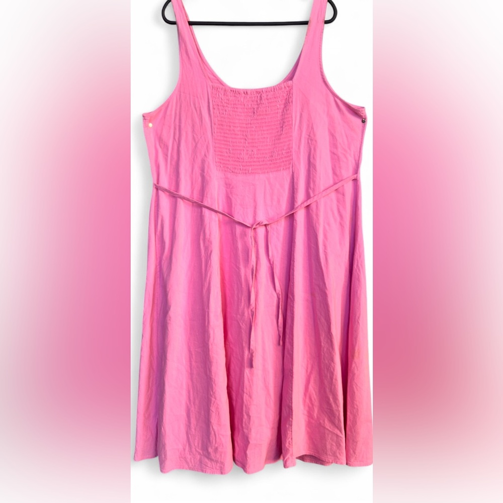 LC Lauren Ralph Lauren Women's Pink Linen Sleeveless Midi Dress